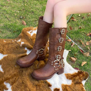 Bota Feminina Marrom Cano Longo 3