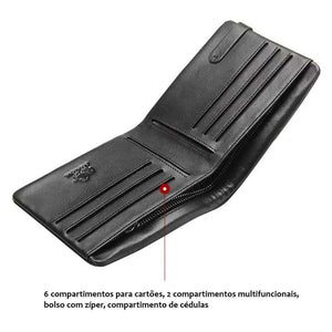 Carteira De Couro Masculino Bison Denim Orion