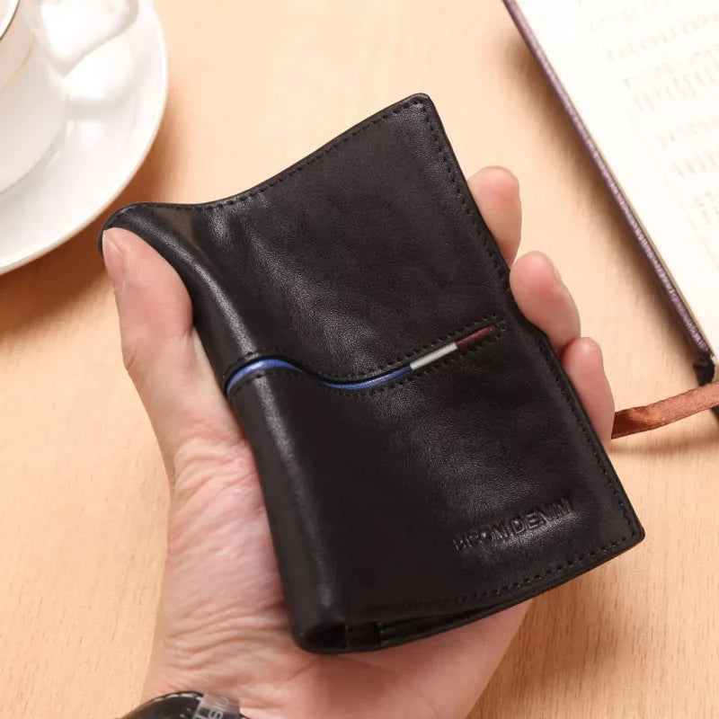 Carteira Masculina Bison Denim De Couro Genuíno