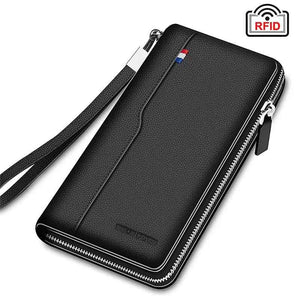 Carteira Masculina Com Zíper Premium Bison Denim Longa