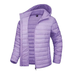 Jaqueta Puffer Feminina Com Capuz
