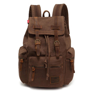 Mochila de Lona Masculina Vintage Marrom