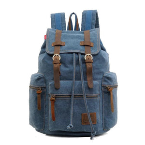 Mochila De Lona Vintage Azul