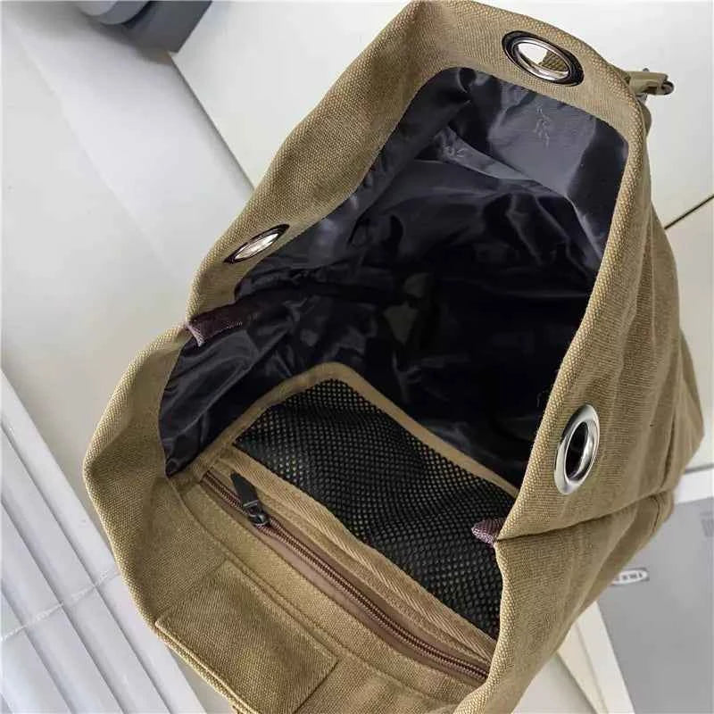 Mochila De Viagem De Lona Grande Capacidade 60L