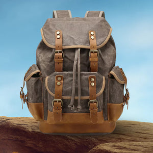 Mochila De Viagem Lona Encerada Ventura Verde Militar