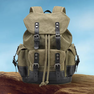 Mochila De Viagem Lona Encerada Ventura Verde Escuro