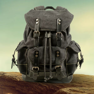 Mochila Masculina De Lona Encerada Ventura Preta