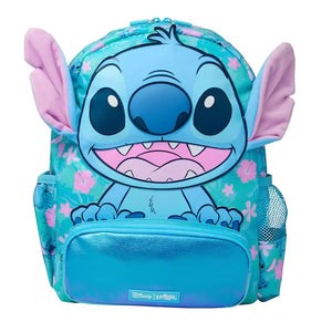 Mochila Stitch Com Capuz de Orelha Azul