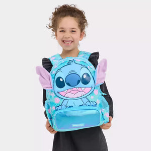 Mochila Stitch Com Capuz de Orelha Azul