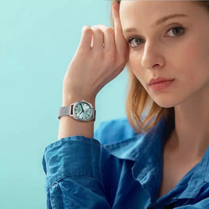 Relógio Feminino Prata Aurora Azul, Relógio Feminino