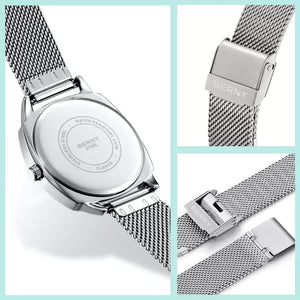 Relógio Feminino Prata Aurora Azul, Relógio Feminino