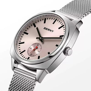 Relógio Feminino Prata Aurora Rosa, Relógio Feminino