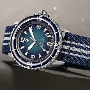 Relógio Masculino Mecânico Automático Cadisen Explorer Azul