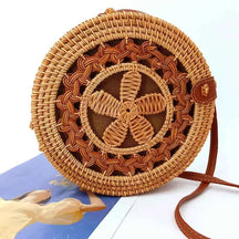 Bolsa De Palha Feminina Redonda