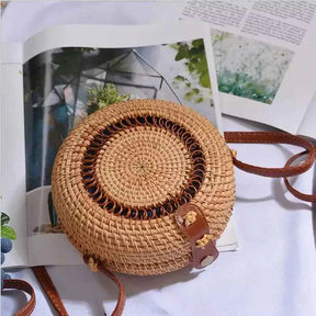 Bolsa De Palha Feminina Redonda