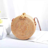 Bolsa De Palha Feminina Redonda