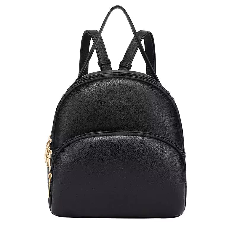 Bolsa Mochila Feminina de Couro Mia Preta