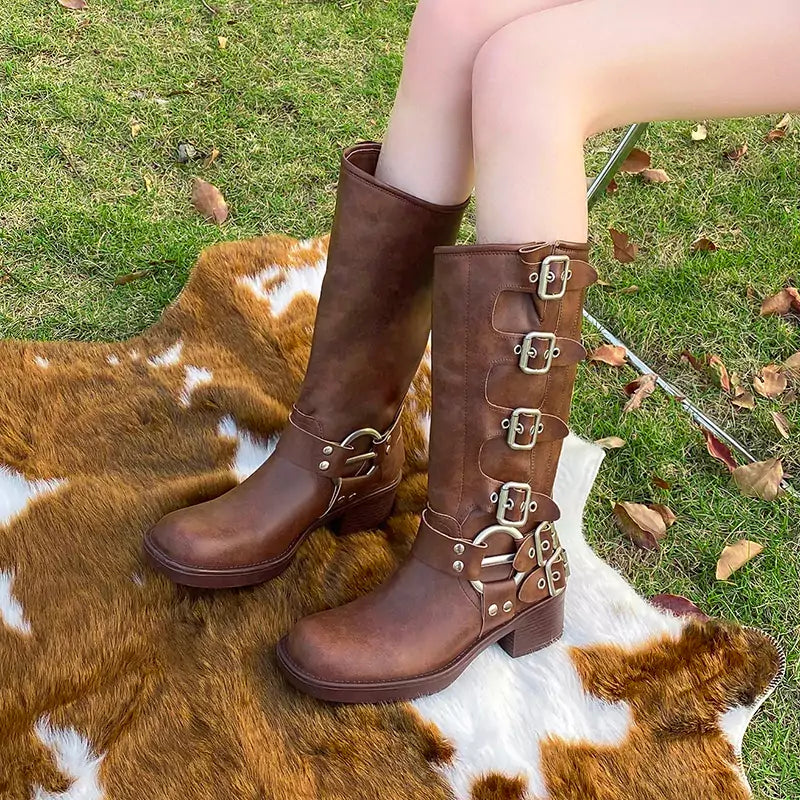 Bota Feminina Marrom Cano Longo 3