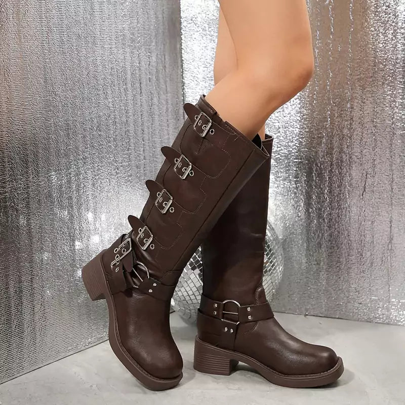 Bota Feminina Marrom Cano Longo 4