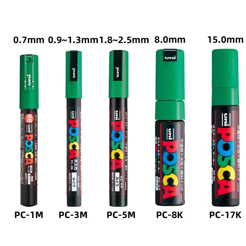 caneta-posca-kit-com-5-tamanhos-pc-1m-3m-5m-8k-17k-verde