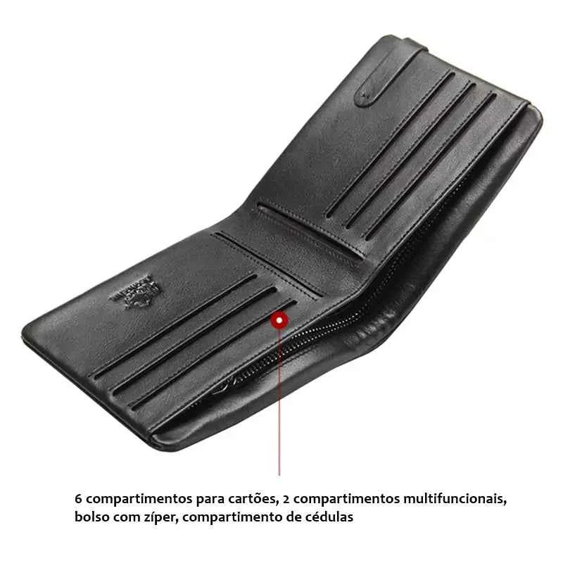 Carteira De Couro Masculino Bison Denim Orion