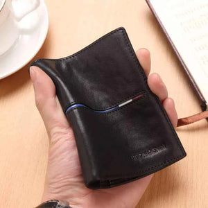 Carteira Masculina Bison Denim De Couro Genuíno