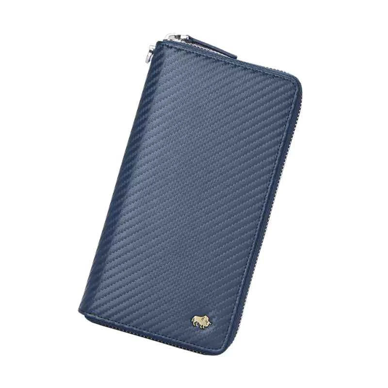 Carteira Masculina Com Zíper Premium Bison Denim Longa