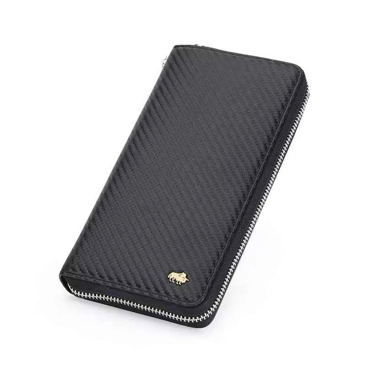 Carteira Masculina Com Zíper Premium Bison Denim Longa