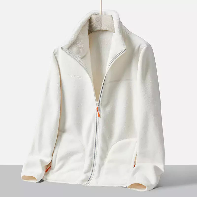 Jaqueta Feminina de Lã Com Zíper Dupla Face 5