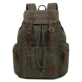 Mochila de Lona Masculina Vintage Verde