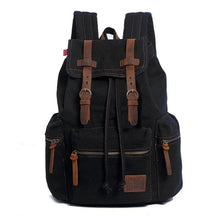 Mochila De Lona Vintage Preta