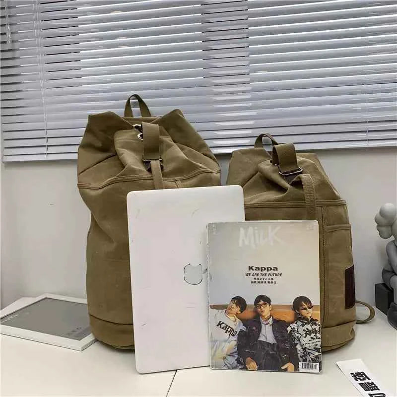 Mochila De Viagem De Lona Grande Capacidade 60L