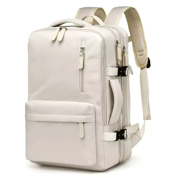 Mochila De Viagem Expansível Machimelo Bege, Mochila Para Notebook, Mochila Impermeável, Mochila Feminina, Mochila Masculina