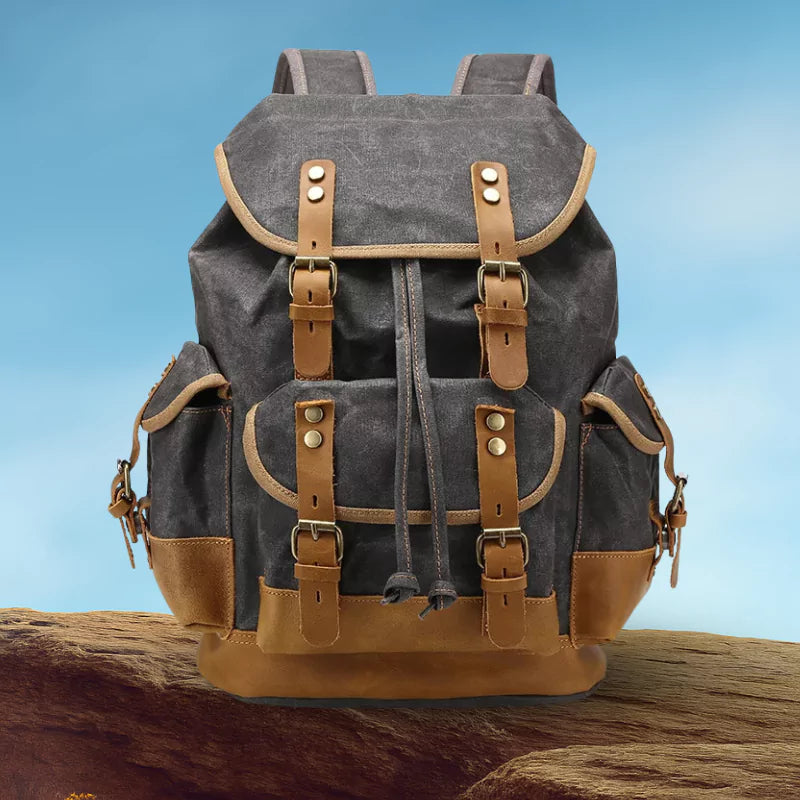 Mochila De Viagem Lona Encerada Ventura Cinza