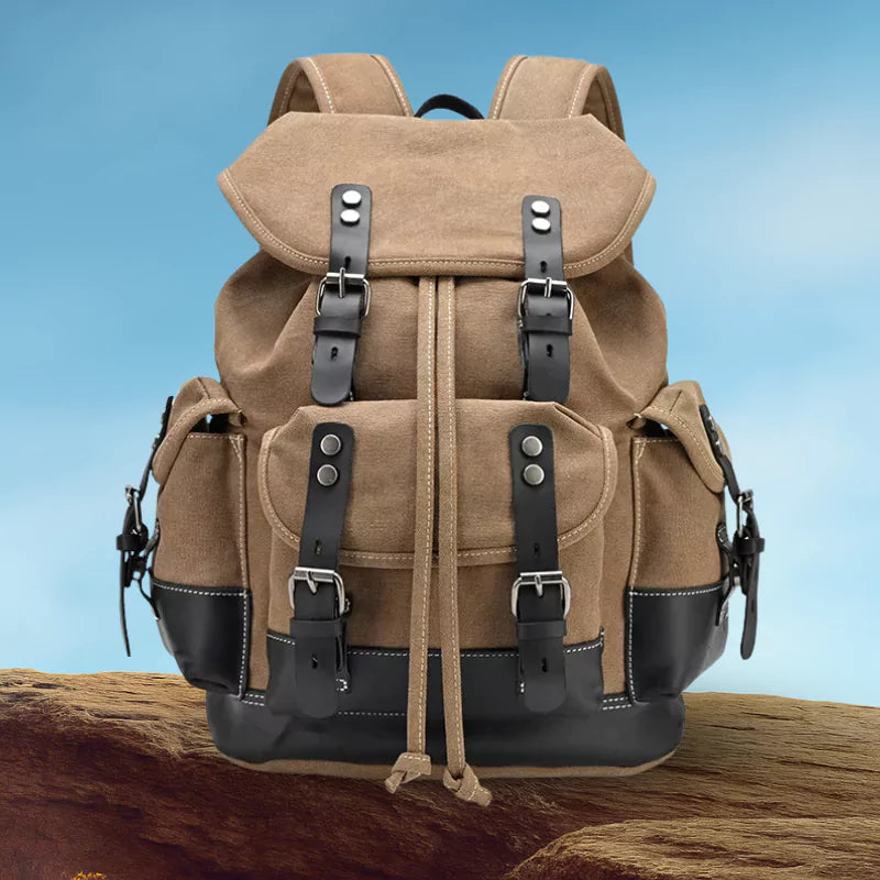Mochila De Viagem Lona Encerada Ventura Khaki