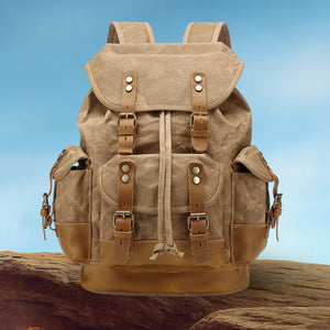 Mochila De Viagem Lona Encerada Ventura Marrom