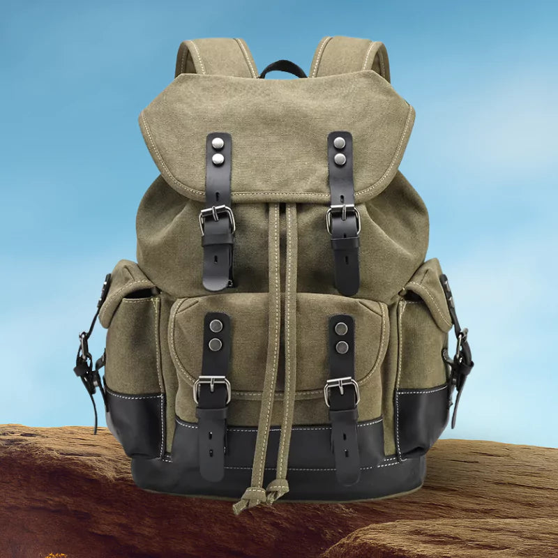 Mochila De Viagem Lona Encerada Ventura Verde Escuro