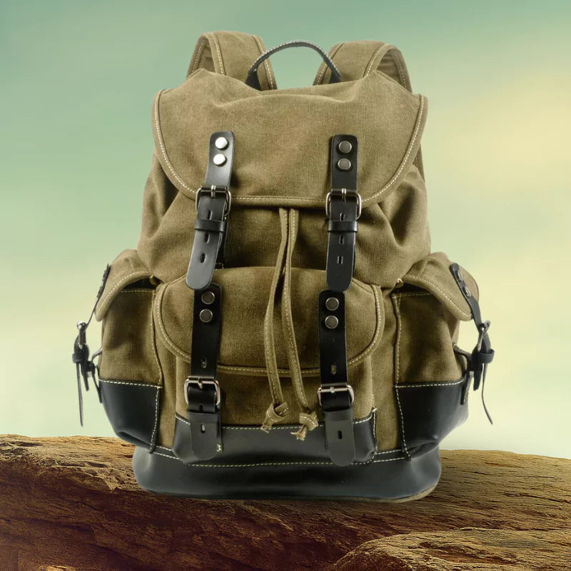 Mochila Masculina De Lona Encerada Ventura Verde