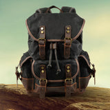 Mochila Masculina De Lona Encerada Ventura Preta