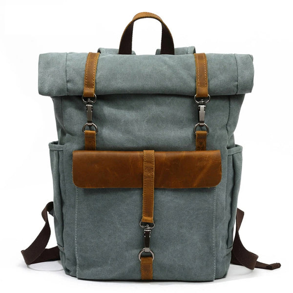 Mochila Para Notebook Lona E Couro