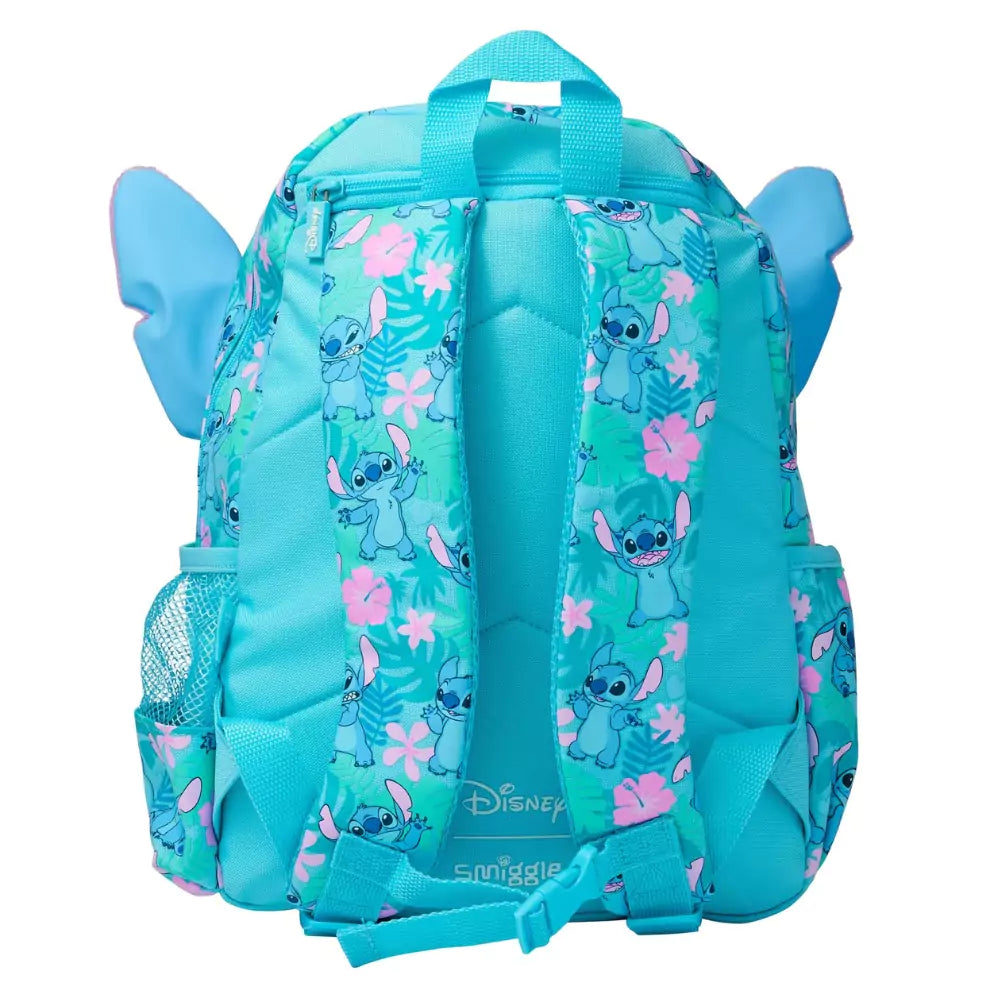 Mochila Stitch Com Capuz de Orelha Azul