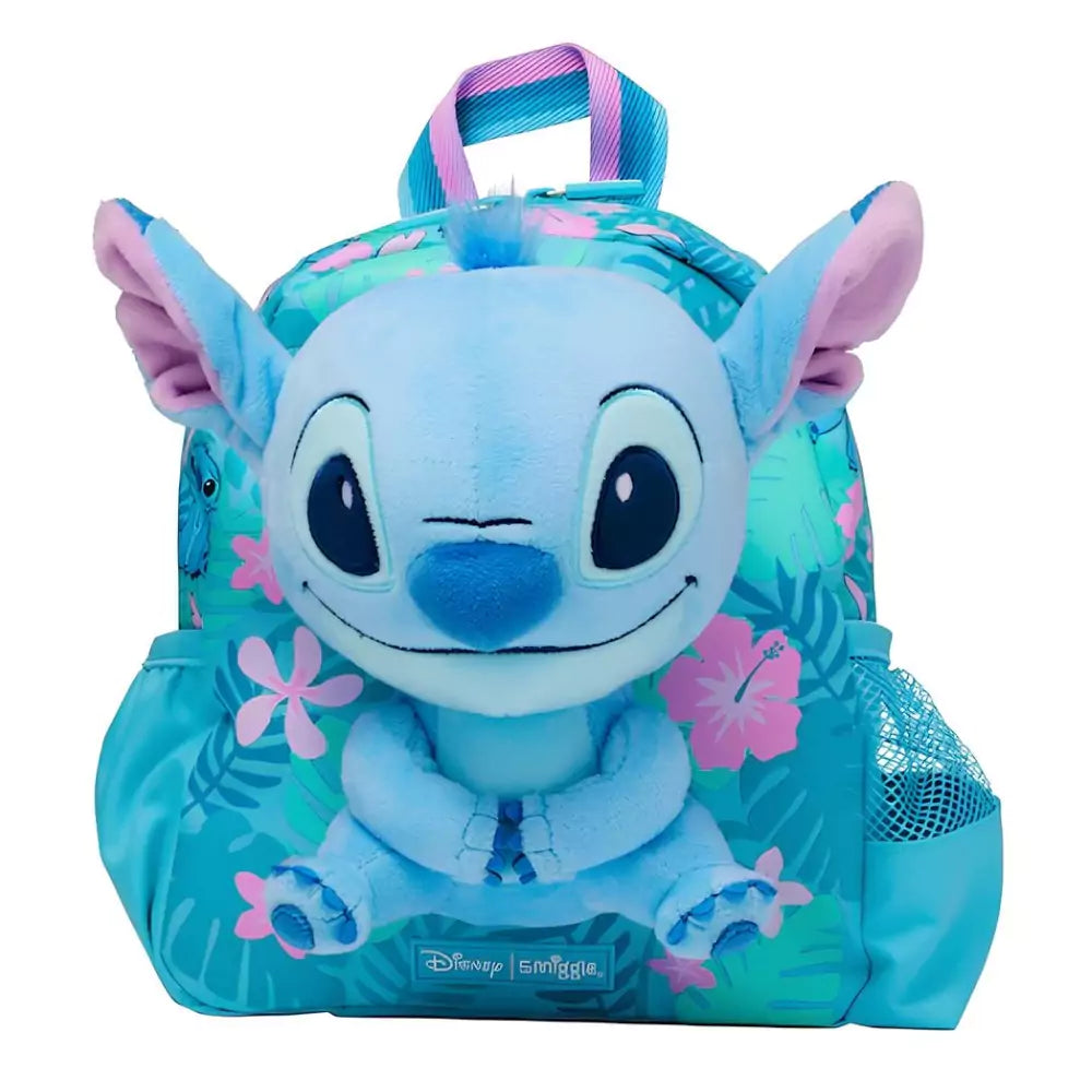 Mochila Stitch Com Pelúcia Removível Azul