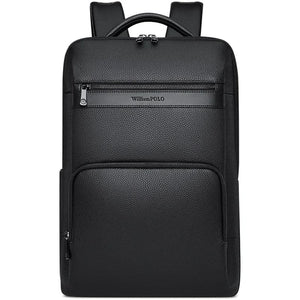 Mochila William Polo De Couro Para Notebook 15.6 Polegadas