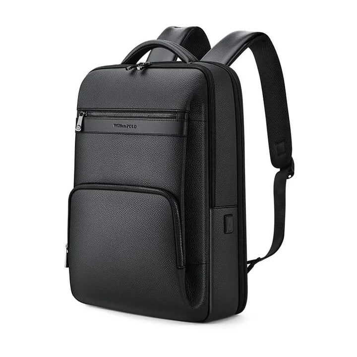 Mochila William Polo De Couro Para Notebook 15.6 Polegadas