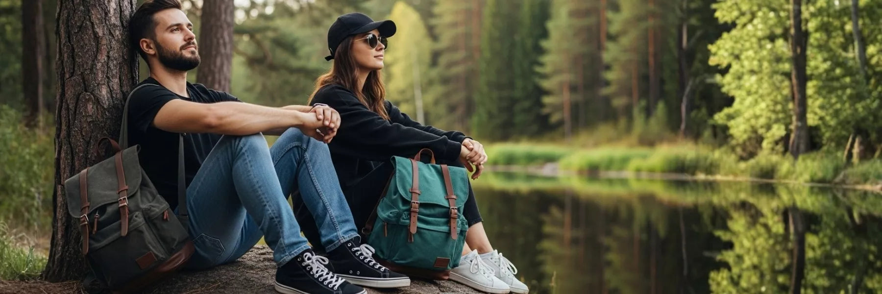 Mochilas de Viagem Notebook Couro Lona Feminina Masculina Machimelo