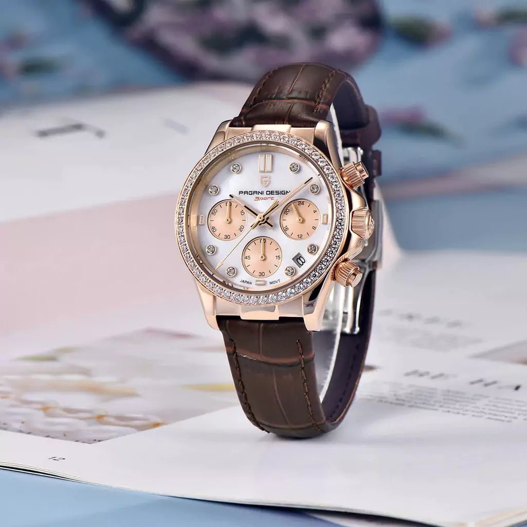 Relógio de Pulso Feminino Pagani Design Velvet Marrom