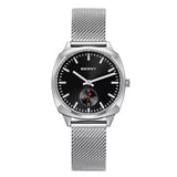 Relógio Feminino Prata Aurora Preto, Relógio Feminino Prata