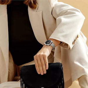 Relógio Feminino Prata Aurora Preto