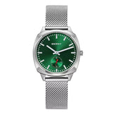 Relógio Feminino Prata Aurora Verde