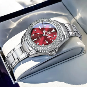 Relógio Feminino Quartz Lume Red